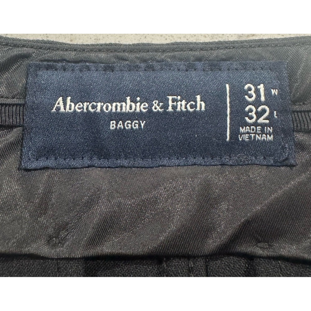 Abercrombie & Fitch Baggy Trousers Mens 31x32 Black Relaxed Fit Minimalist Pants - Picture 2 of 9